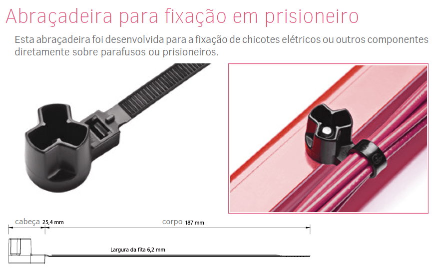 Abraçadeira plática para fixação em prisioneiro 5 a 6 mm FM568023HS