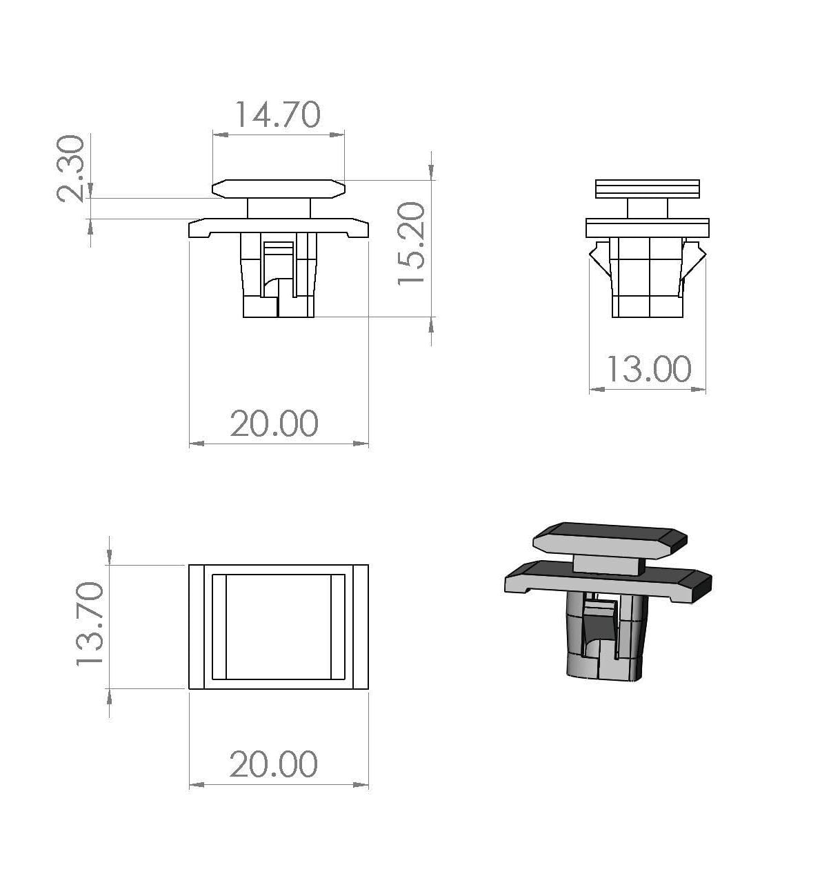 Grampo Moldura Para-lama Frisos Laterais Crv 10 Pcs P329