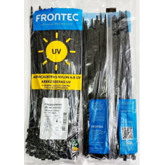 100 Abracadeiras Plastica Nylon 6.6 Proteção UV 4.8 X 283 mm F7028