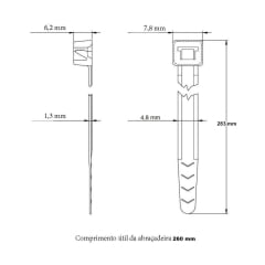 100 Abracadeiras Plastica Nylon 6.6 Proteção UV 4.8 X 283 mm F7028