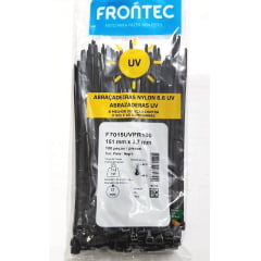 100 Abracadeiras Plastica Nylon 6.6 Resistente UV 1.2 X 3.7 X 151 mm F7015