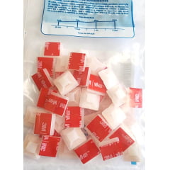 50 Fixador Auto Adesivo 3M Branco 19x19 mm Dupla Face de Alta Aderência 3M
