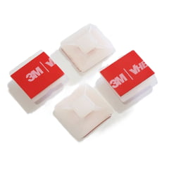 50 Fixador Auto Adesivo 3M Branco 19x19 mm Dupla Face de Alta Aderência 3M