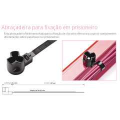 100 Abraçadeiras plática para fixação em prisioneiro 5 a 6 mm FM568023HS