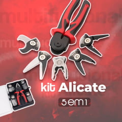 Kit Alicate Universal 5 Em 1 Mandíbulas Intercambiáveis Aço