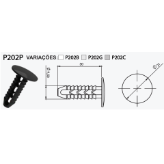 10 Grampos de Forros internos Universal, Fiat, Ram P202