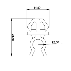 1 Grampo do Descanso da Haste da Vareta do Capô CHEVROLET Cobalt Joy Joy Plus Onix Prisma Sonic Spin Tracker P638