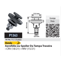 10 Grampos do Aerofólio ou Spoiler Da Tampa Traseira Honda P1363