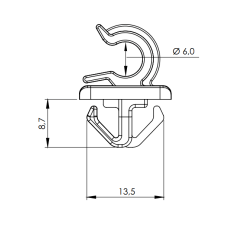 1 Grampo de Descanço da Vareta do Capô HB20 HB20S HB20X P686