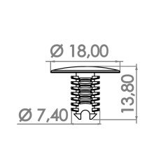 10 Grampos Do Forro Do Teto Cinza Hyundai P1255C