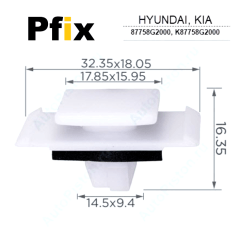 10 Grampos do Spoiler lateral Hyundai e Kia C3768