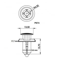 10 Grampos Para-choque Grade defletor do Radiador Farol Moldura da Caçamba Mitsubishi P874