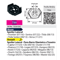 10 Presilhas Metálica Spoiler Lateral Nissan T99