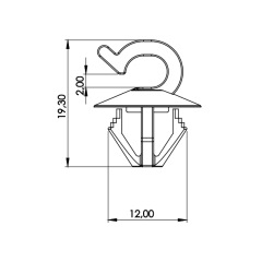 1 Grampo do Cabo de Acionamento de Abertura do Capô e Porta-malas Camry Corolla Etios Prius Rav 4 Prado P750