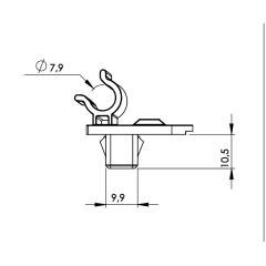 1 Grampo Do Descanso Da Haste Da Vareta Do Capô Toyota Hilux SW4 P1126