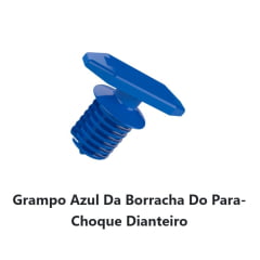 10 Grampos Azul Da Borracha Do Para-Choque Dianteiro Polo Virtus P999
