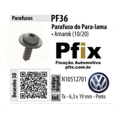 10 Parafuso do Para-lama Volkswagen Amarok PF36
