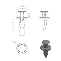 10 Grampos do Para-choque Para-barro Renegade Wrangler P171