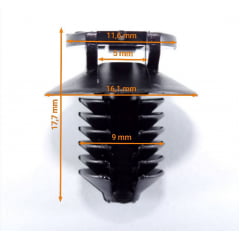 100 Grampo Plug para Abraçadeira Plástica Chapa com furo 7,7 a 8 mm ou furo roscado M10 (Ref. FP8)