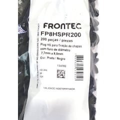 200 Grampo Plug para Abraçadeira Plástica Chapa com furo 7,7 a 8 mm ou furo roscado M10 (Ref. FP8)